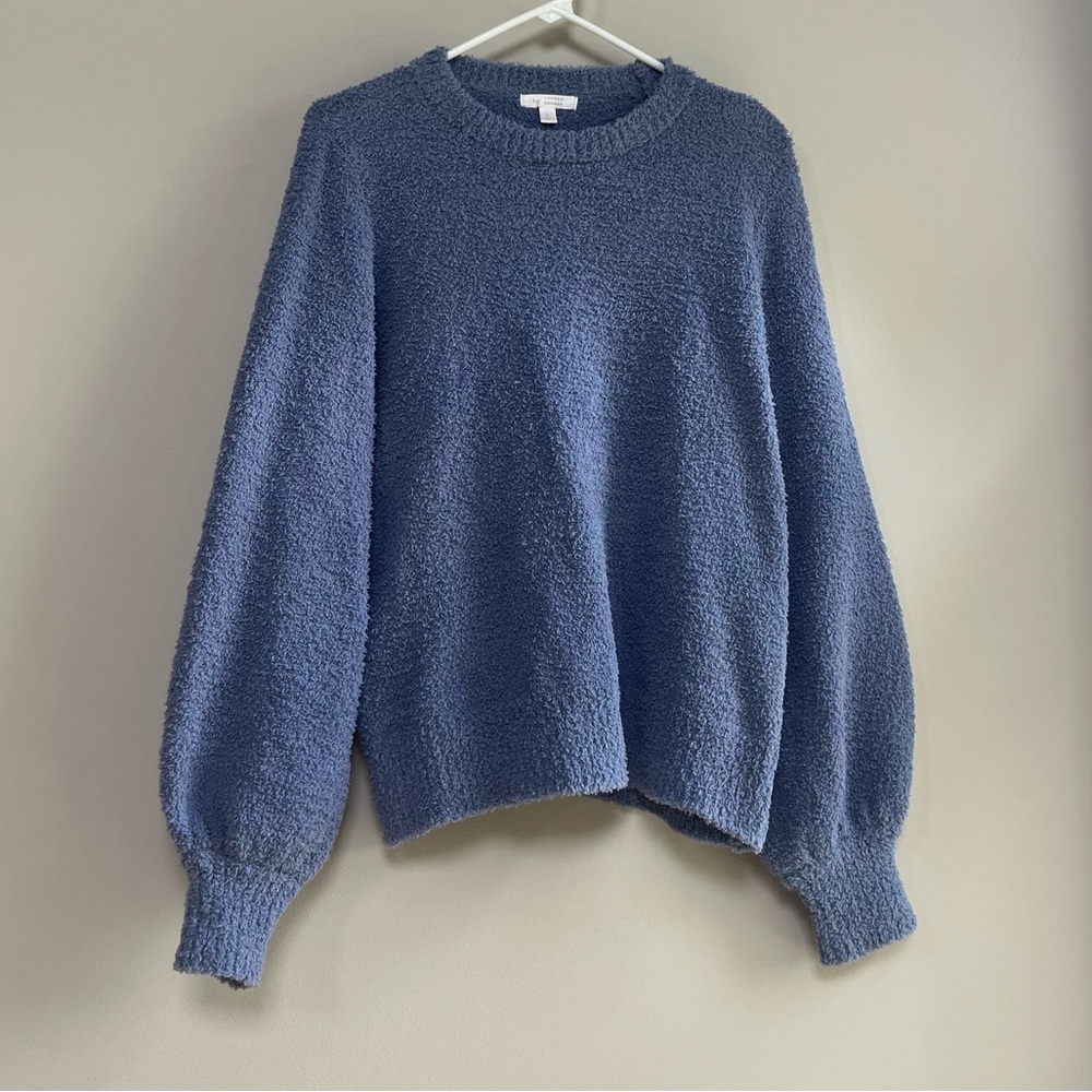 LC Lauren Conrad Soft Blue Crew Neck Sherpa Sweater Large (L)